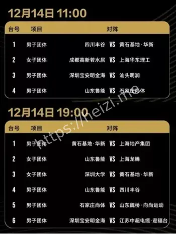 乒超联赛第三阶段赛程